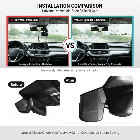 Porsche 911 992 992,2 Carrera Vehicle-specific vs universal dash cam installation comparison